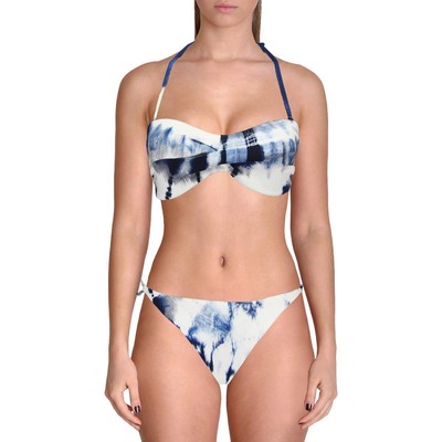 

PQ Swim Женский ребристый купальник без бретелек из 2 предметов BHFO 9837, White/navy
