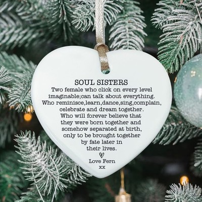 Friendship Gift for Soul Sisters Best Friend Personalised Birthday Xmas Keepsake