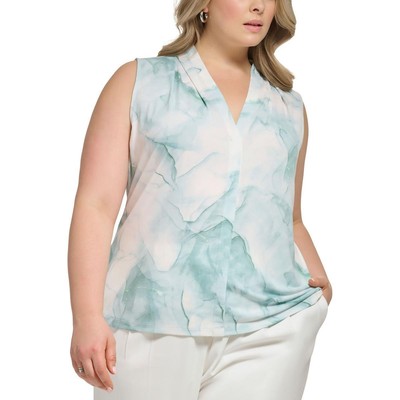 Женская деловая блузка Calvin Klein с зеленым стихарем без рукавов плюс 2X BHFO 6118