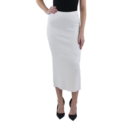 Вечерняя юбка-карандаш миди SIMKHAI Womens Ellison White, расшитая бисером, XS BHFO 5704