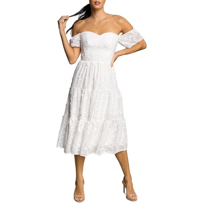 

Платье The Population Womens River White Cocktail and Party Dress  BHFO 8137, Off white