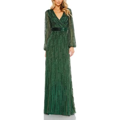 Mac Duggal Womens Green Embellished Formal Evening Dress Gown 8 BHFO 0058