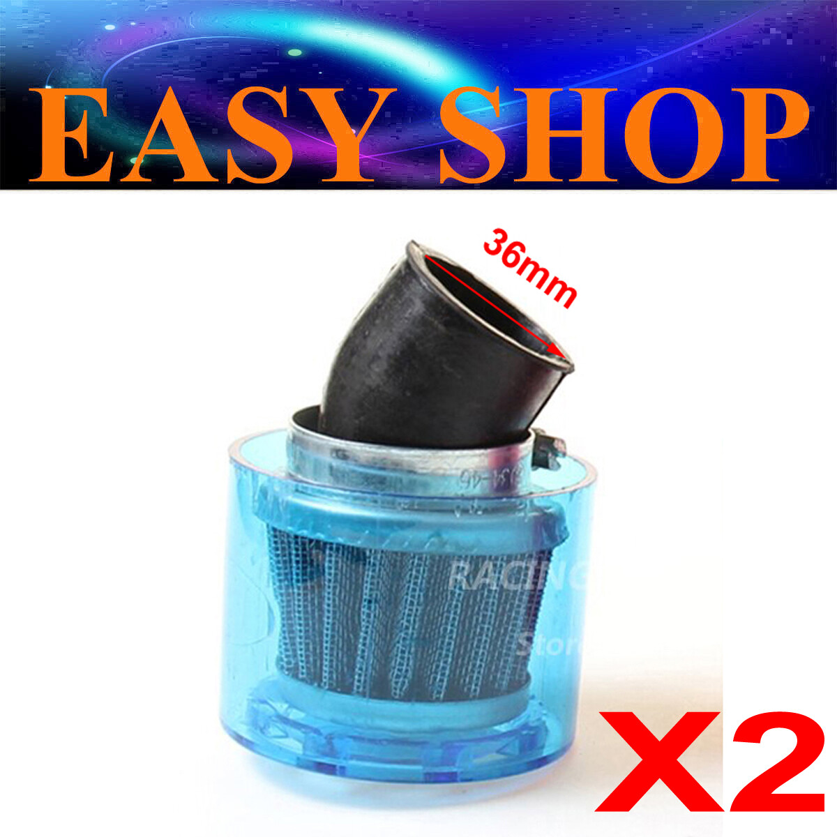 2x 35mm 36mm 37mm Waterproof Air Filter 50cc 70cc 90cc 110cc 125cc Quad ATV Bike