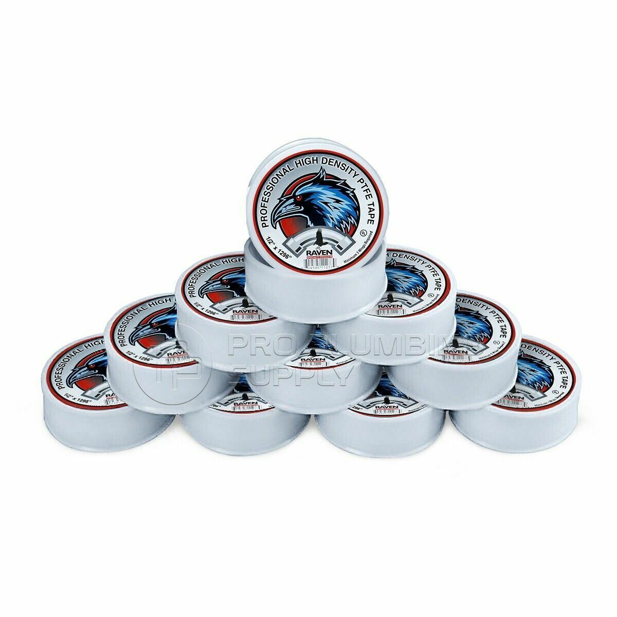 Raven TTC1296-10 PTFE Thread Seal Tape Professional Grade, 1/2 x 1296 (10 Rolls)