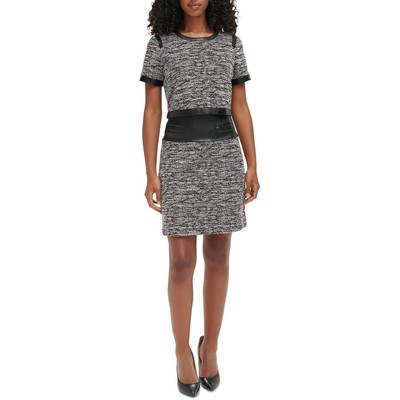Karl Lagerfeld Paris Womens Black Tiered Knit Mini Dress 12 BHFO 9043