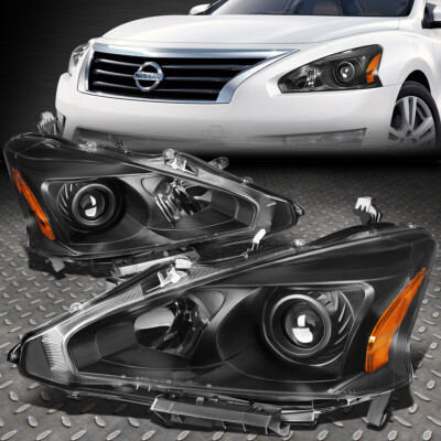 ДЛЯ 13-15 NISSAN ALTIMA SEDAN ЧЕРНЫЙ / ЯНТАРНЫЙ УГЛОВЫЙ ПРОЕКТОР ФАРЫ ФАРЫ