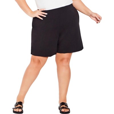 Avenue Womens Black Mid-Rise Short Daytime Casual Shorts 18 BHFO 8385