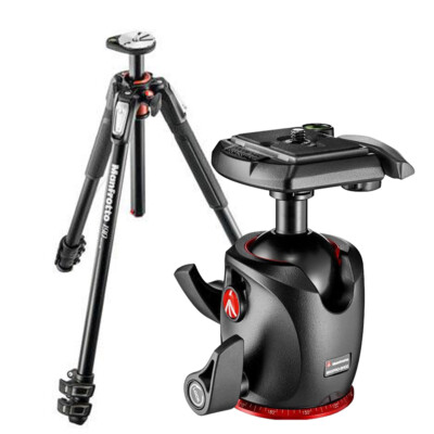 Трехсекционный алюминиевый штатив Manfrotto 190XPRO, комплект с шаровой головкой XPRO, QR-пластина 200PL-14