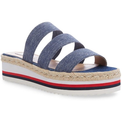 

Женские синие сандалии на платформе Steven New York Lancey 10 Medium (B,M) BHFO 2102, Denim multi