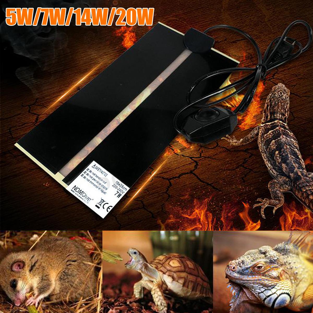 Aquarium Heizmatte Wärmematte Bodenheizung Heizfolie Reptilien Heizung  