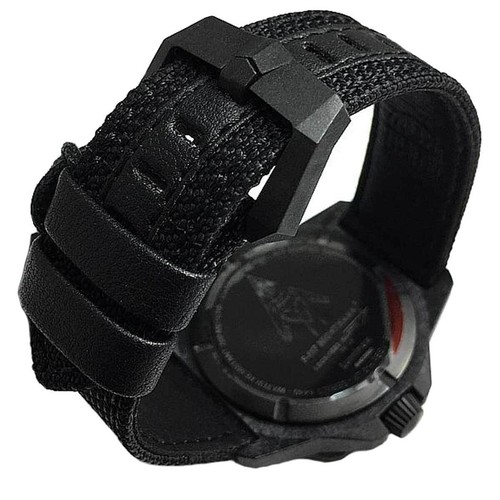 Pre-owned Luminox F-117 Nighthawk Men's Watch Gmt Rotating Bezel Black Case Strap 6441