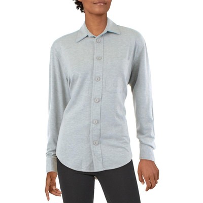 

Ava + Esme Женская серая куртка свободного кроя на пуговицах с меланжевым принтом  BHFO 9715, Heather grey