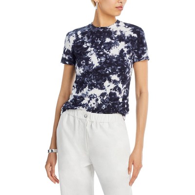 Женская темно-синяя футболка Proenza Schouler с коротким рукавом Tie-Dye Top XS BHFO 8212