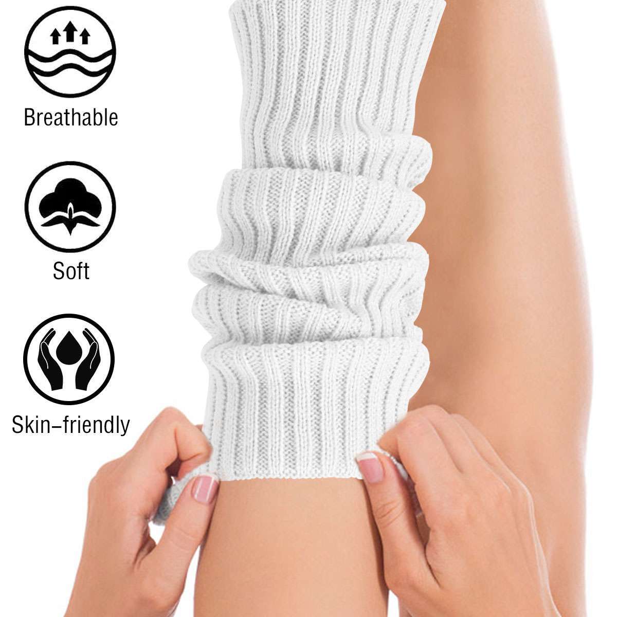 Winter Warm Knit Crochet Knee Leg Warmers Legging Boot Socks Foot Cover US