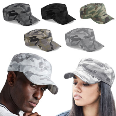 Beechfield Camo Army Cap – Pre-Curved Peak Rip-Strip™ Adjustable 5 Designs