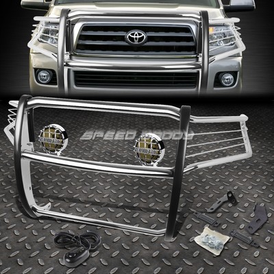 ХРОМИРОВАННАЯ РЕШЕТКА РАДИАТОРА + КРУГЛАЯ ДЫМЧАТАЯ ПРОТИВОТУМАННАЯ ФАРА ДЛЯ ВНЕДОРОЖНИКА TOYOTA SEQUOIA 5DR 08-16