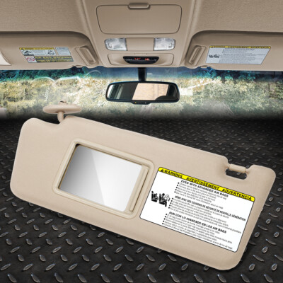 ДЛЯ 05-15 TOYOTA TACOMA DOUBLE/CREW CAB СОЛНЦЕЗАЩИТНЫЙ КОЗЫРЕК СО СТОРОНЫ ВОДИТЕЛЯ с ЗЕРКАЛОМ БЕЖЕВЫЙ/КОРИЧНЕВЫЙ