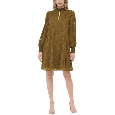 Женское зеленое мини-платье-сорочка с замочной скважиной от Tommy Hilfiger Petites 6P BHFO 7835