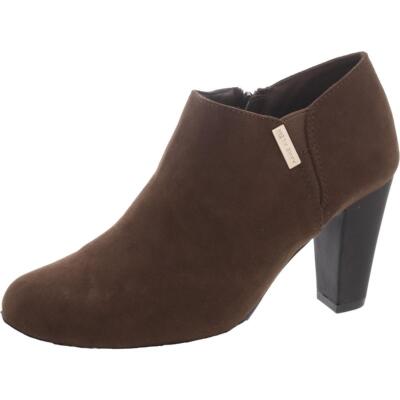 Anne Klein Womens Faux Suede Double Zipper Ankle Shooties Shoes BHFO 0839