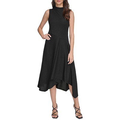 Женское черное асимметричное повседневное платье-футляр без рукавов DKNY XS BHFO 9853