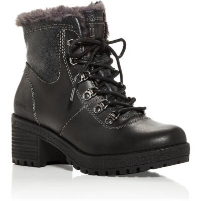 Cougar Womens Dixon Black Leather Ankle Boots Shoes 7 Medium (B,M) BHFO 9349