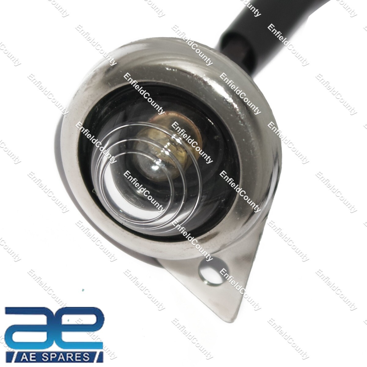 WHITE PILOT PARKING LIGHT WITH CHROME RIMS FOR ROYAL ENFIELD BULLET CLASSIC 