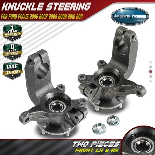 2PCS Wheel Bearing Hub Knuckle Assembly for Ford Focus Front Driver