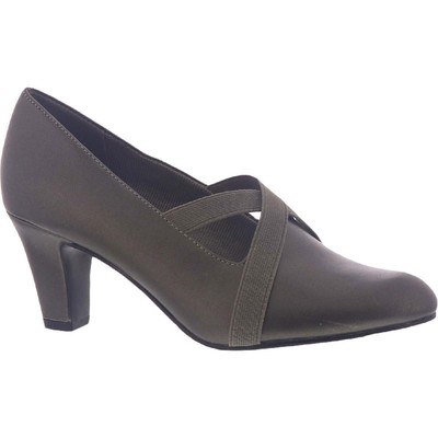 

Женские туфли-лодочки Easy Street Zaylee Metallic Slip On Heels 7 Wide (C, D, W) BHFO 9071, Pewter