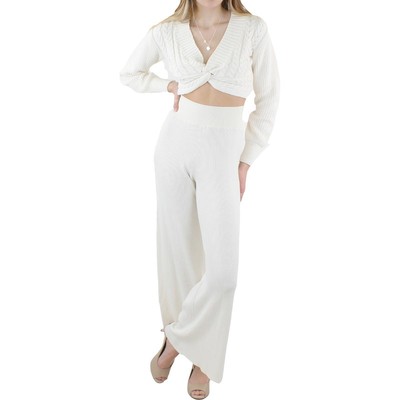 Free People Женский комплект свитера в рубчик Emilie White Twist спереди XS BHFO 8957