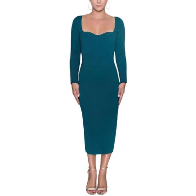 Женское зеленое трикотажное миди-платье в рубчик Rachel Rachel Roy S BHFO 5902