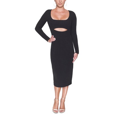 Женское черное миди-платье Rachel Rachel Roy с вырезом до колен XL BHFO 0458