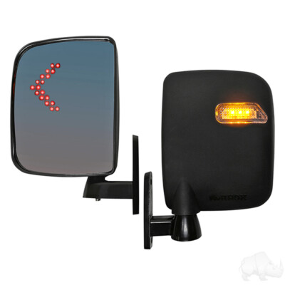 RHOX Side Mirror With Integrated LED Turn Signals for Golf Cart