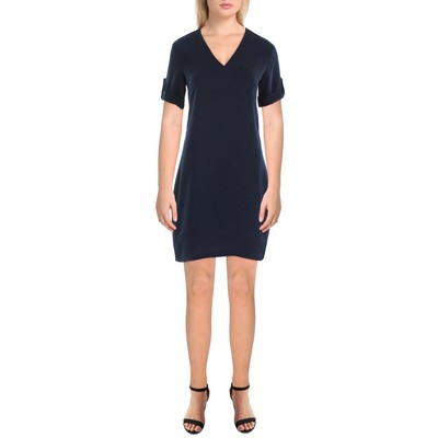 

Женское синее мини-платье с v-образным вырезом Lauren Ralph Lauren  BHFO 4874, Navy