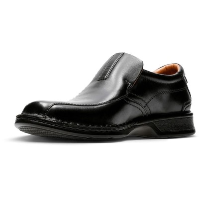 

Мужские черные кожаные лоферы Clarks Escalade Step 12 Medium (D) BHFO 9134, Черный, Escalade Step