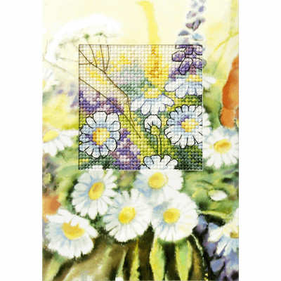 Orchidea Cross Stitch Kit: Greetings Card: Daisies