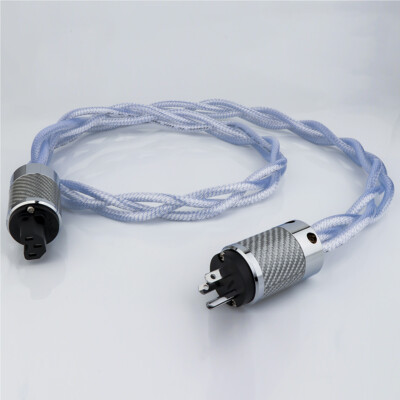 Audio Silver Plate OCC Power Cable US/EU Schuko Plug Supply Cord Interconnect