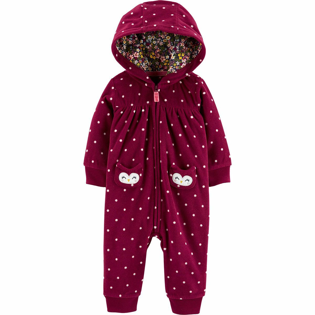 КОМБИНЕЗОН CARTERS BABY GIRL 1 ШТ. ФЛИСОВЫЙ КОМБИНЕЗОН С КАПЮШОНОМ 3M 6M