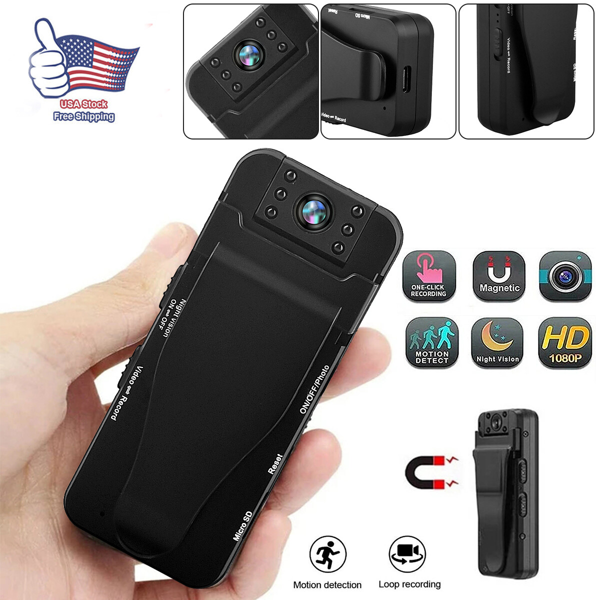 Mini Police Body Sports Camera Video Dvr Ir Night Cam