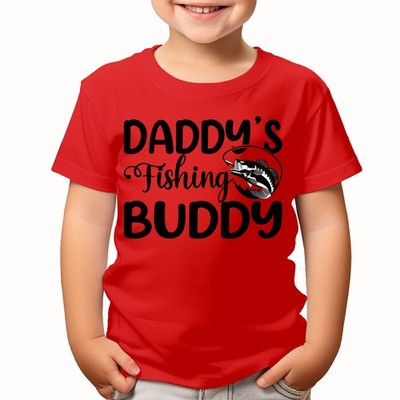 Lustige T-Shirts Daddys Fishing Buddy Fischer Angeln Fisch Hobby Kinder #TA-188