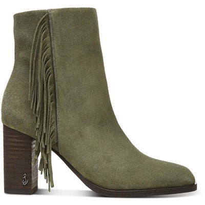 

Женские зеленые замшевые ботильоны Sam Edelman Ona 9,5, средние (B,M) BHFO 3851, Olive suede