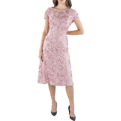 Женское розовое кружевное вечернее коктейльное платье Alex Evenings с блестками 16 BHFO 1555