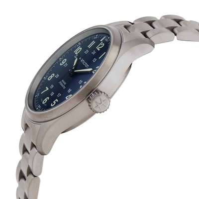 Pre-owned Hamilton Khaki Field Titanium Automatic Blue Dial Men's Watch H70545140