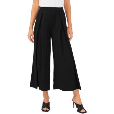 

Vince Camuto Womens Washer плиссированные укороченные широкие брюки без застежки BHFO 3872, Rich black, Washer