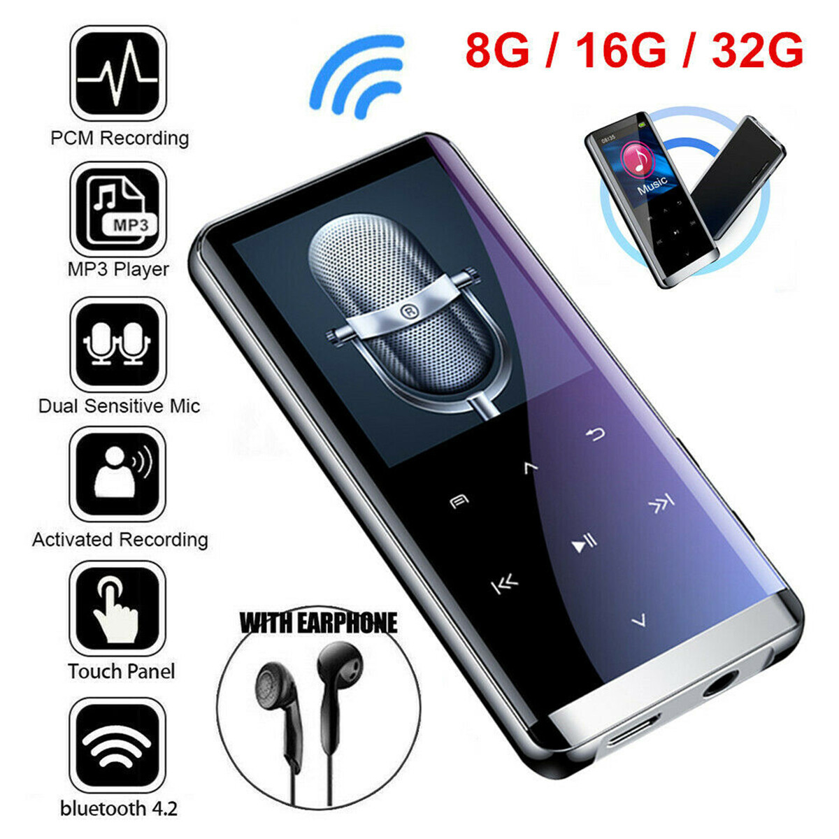 Mp4 Media Fm Radio Recorder Hifi Sport Music Speakers 8/32g