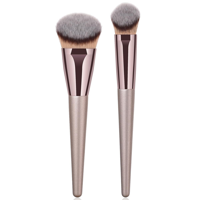 2Pcs Kabuki Makeup Brushes Angled Foundation Brush Premium Contour and Highlight