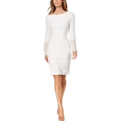 Calvin Klein Womens White Crepe Bell Sleeve Bodycon Dress Plus 14W BHFO 2428