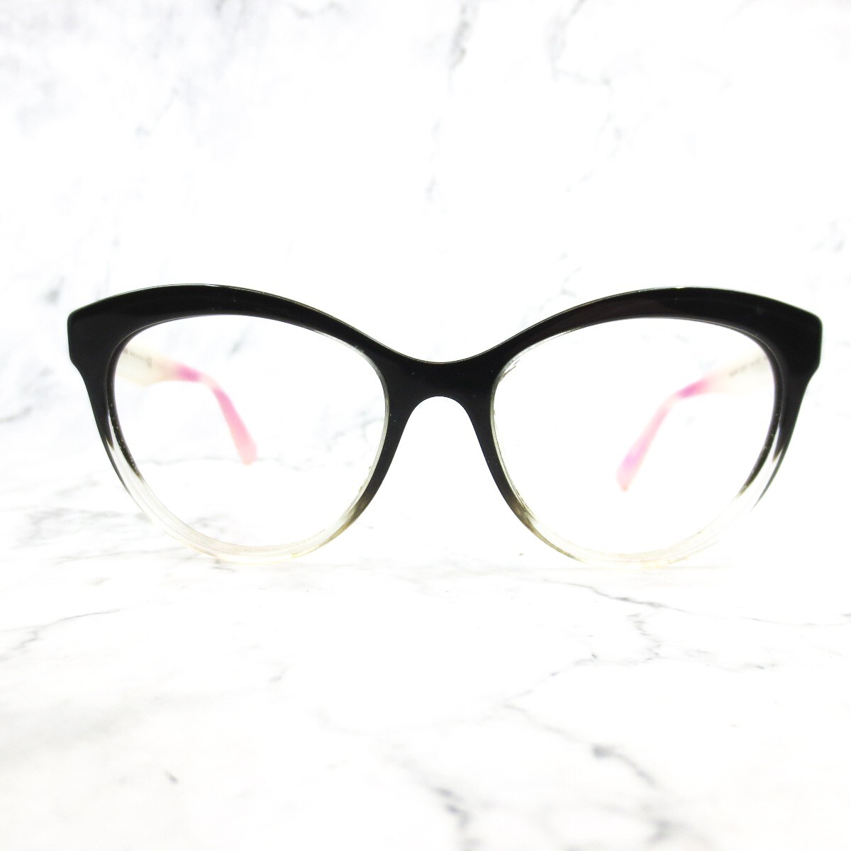 MIU MIU VMU 04R 114-1O1 Eyeglasses Black Full Rim Cat Eye
