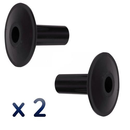 2x Black Single Grommet Cable Bushes Feed Through Wall Cover Coaxial Hole Tidy