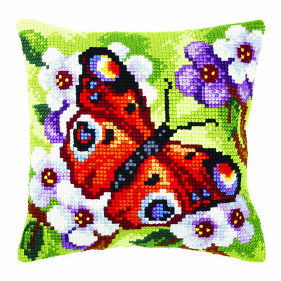 Orchidea Cross Stitch Kit: Cushion: Large: Butterfly