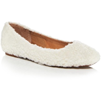 

Aqua Womens Ellie Ivory Faux Fur Ballet Shoes 7 Medium (B,M) BHFO 0447, Цвет слоновой кости